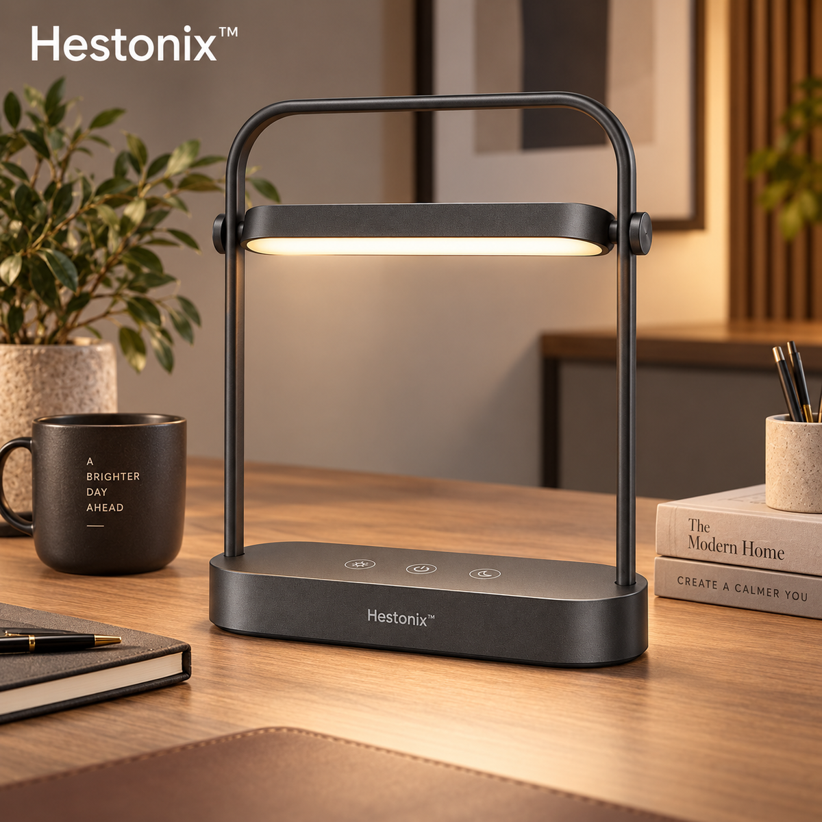 Hestonix™ Sculptural Floating Light Bar Desk Lamp with Dual-Direction Task & Ambient Lighting