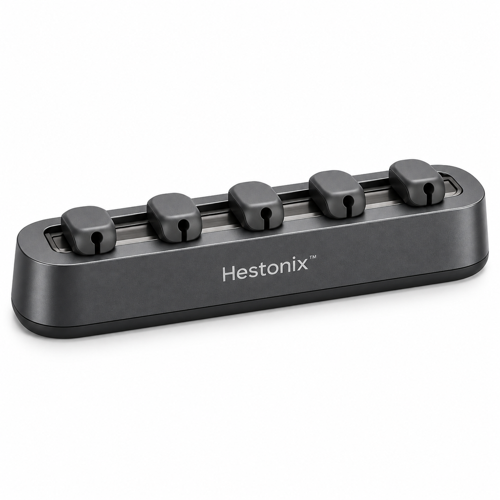 Hestonix™ Sculpted Desktop Cable Organizer with Sliding Cable Channels